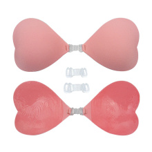 Waterproof heart shape silicone adhesive strapless backless bra for backless dress